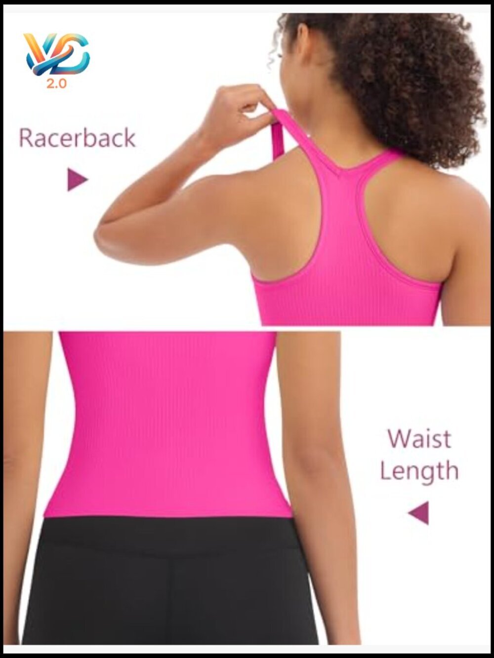 Slim Fit Seamless Ribbed Crop Tank Tops with Built-in Bra for Women - Picture 6 of 7